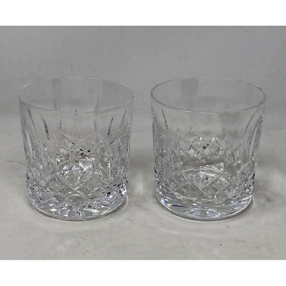 Waterford Ireland Crystal Lismore Old Fashioned Whiskey Rocks Glasses Set of 2 - Picture 1 of 8
